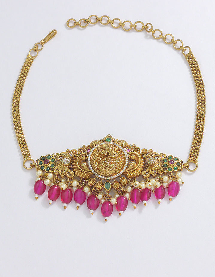 Designer Peacock Shaped Chain Bajuband