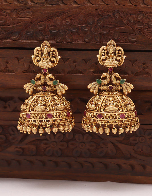Designer Matt Lakshmi Devi Kempu Jhumka Earrings