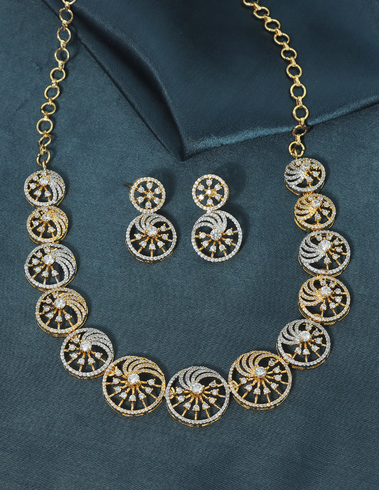 Designer GJ Polish Zirconia Necklace Set