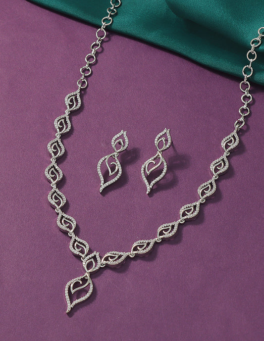 Designer Zirconia Crystal Elegance Necklace Set