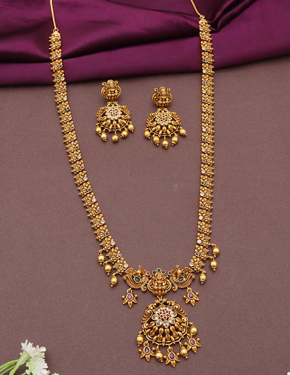 Designer Matt Antique Kempu Long Haaram