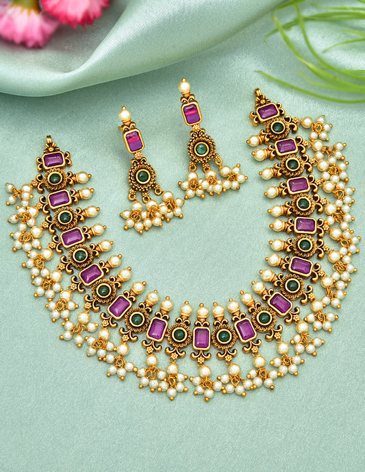Antique Guttapusalu Necklace Set 128002