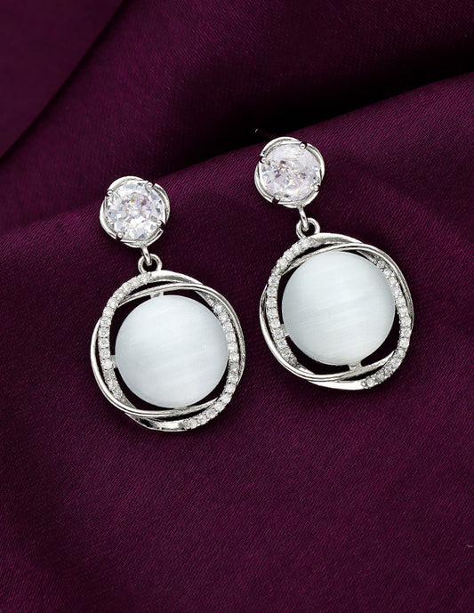 Zircon Mother Of Pearl Drop Earrings