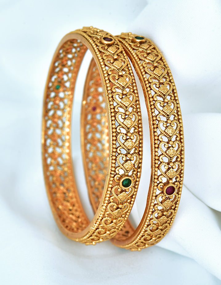 Antique Kempu Matt Bangles zbgl10920