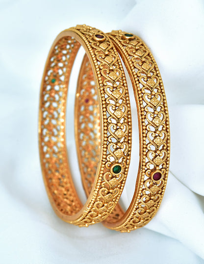 Antique Kempu Matt Bangles zbgl10920