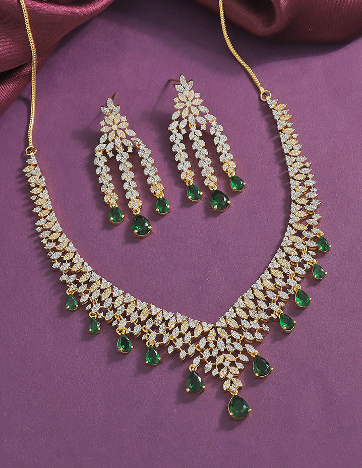 Designer Zirconia Crystal Elegance Necklace Set