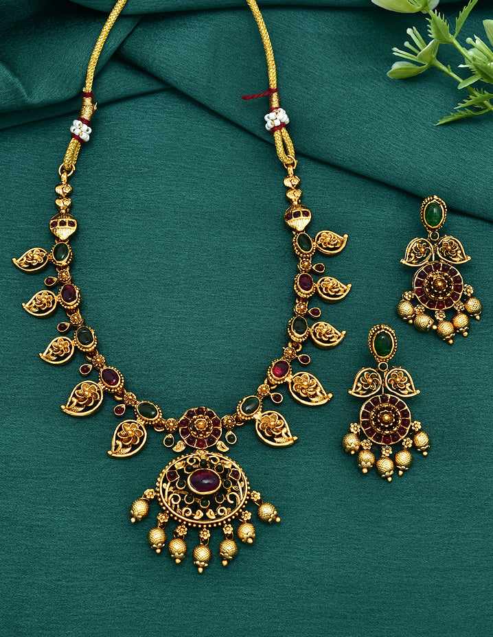 Kempu Necklace Sets – Violet & Purple Designer Fashion Jewellery