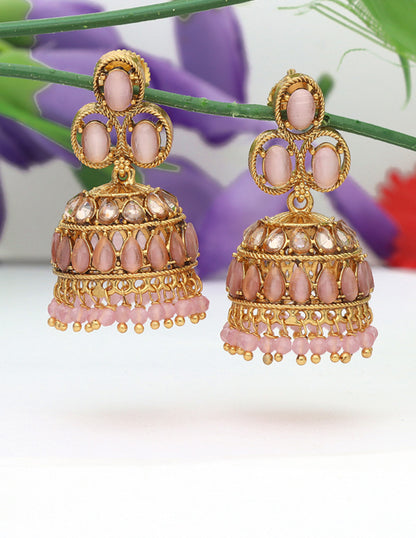 Designer Baby Pink Color Fancy Earrings