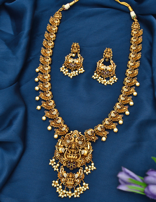 Antique Lakshmi Devi Long Necklace Set