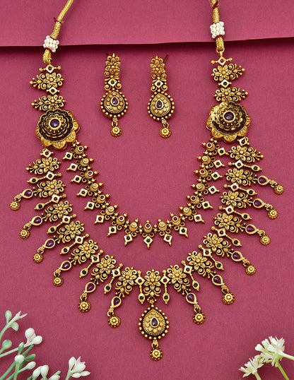 Designer Antique Plated 2 Layered Necklace Set