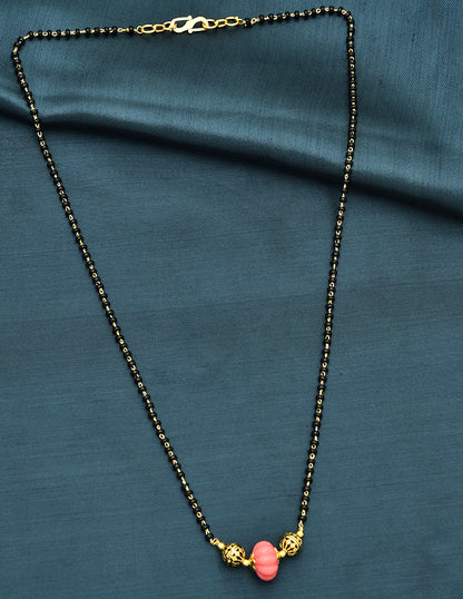 Designer Peach Black Beads