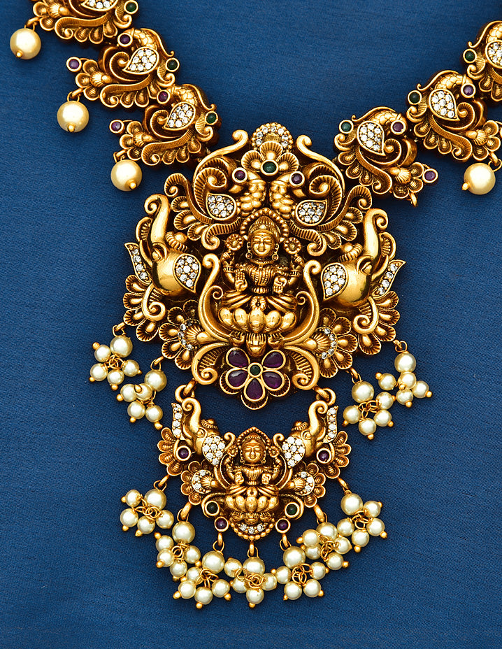 Antique Lakshmi Devi Long Necklace Set