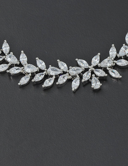 Designer Rhodium Polish Zirconia Necklace Set