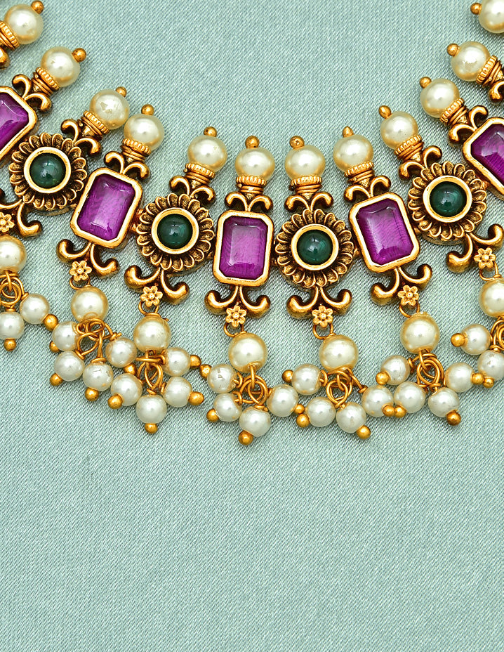 Antique Guttapusalu Necklace Set 128002