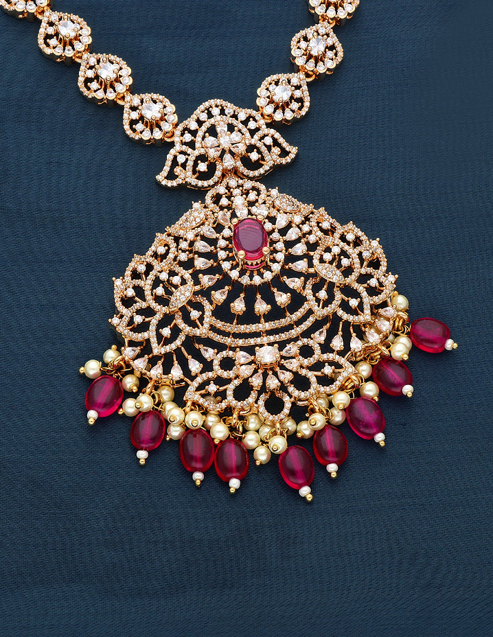 Designer Carat Polish Zirconia Necklace Set
