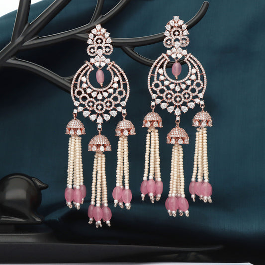 Zirconia Chandbali Earrings