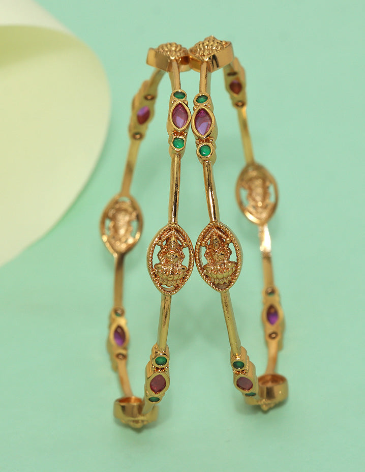 Designer Lakshmi Devi Kempu Bangles ZBGL11276