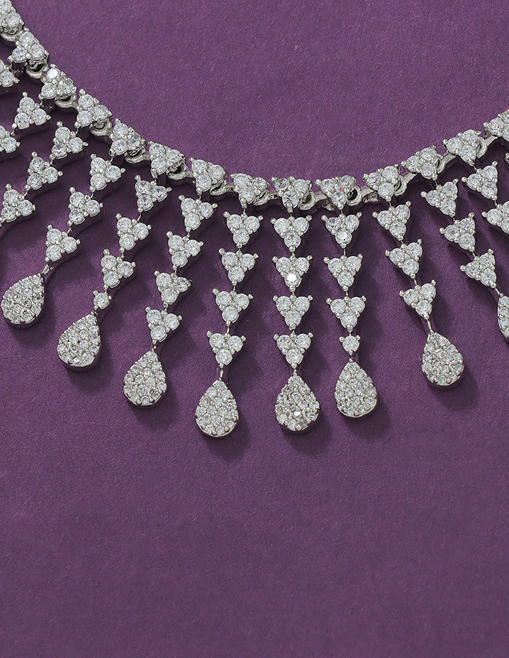 Designer Zirconia Crystal Elegance Necklace Set