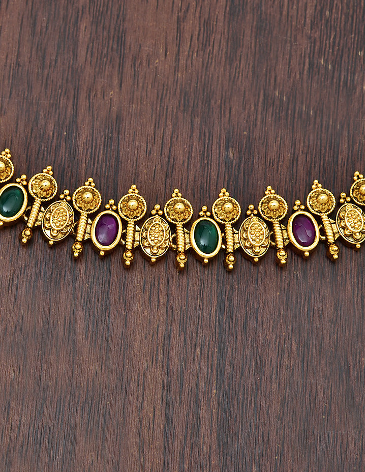 Designer Antique Kempu Chain Vaddanam