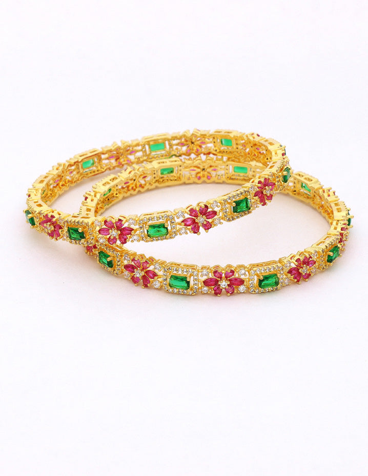 Zircon Gold Polish Bangles ZBGL10959