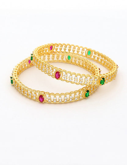 Zircon Kada Bangles zbgl10876/Gold