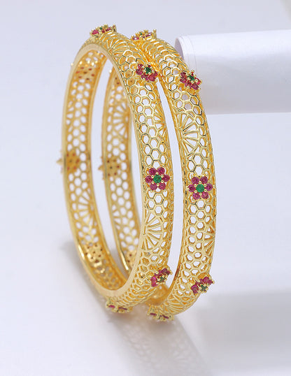 Designer Zirconia Gold Plated Bangles