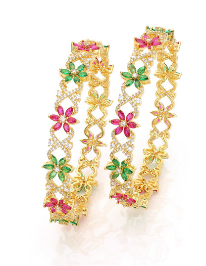 Zircon Gold Polish Bangles ZBGL10971