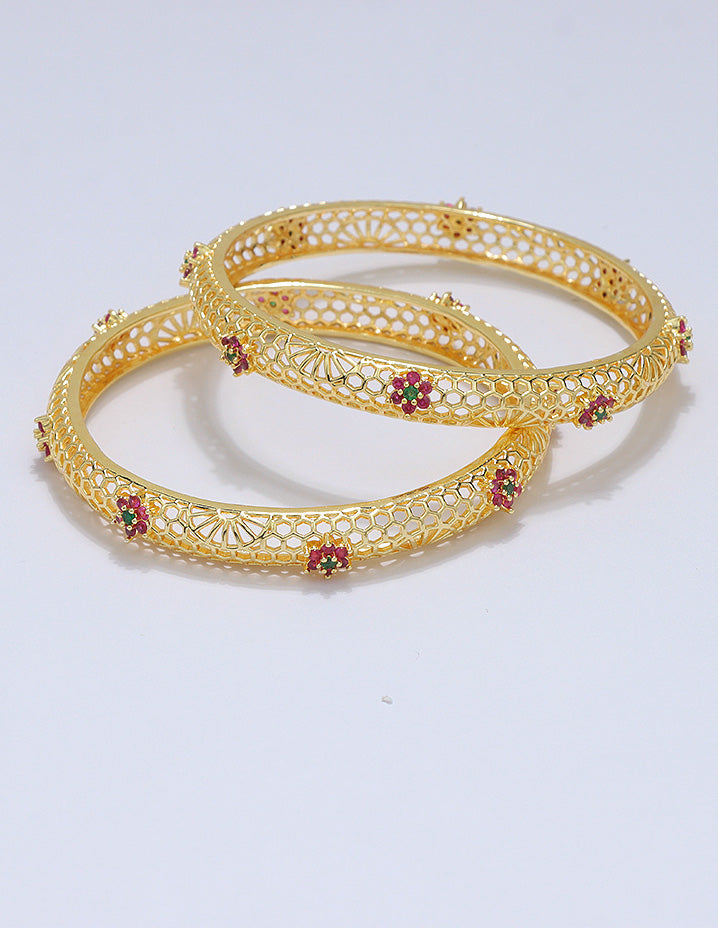 Designer Zirconia Gold Plated Bangles