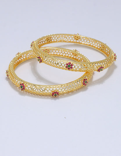Designer Zirconia Gold Plated Bangles