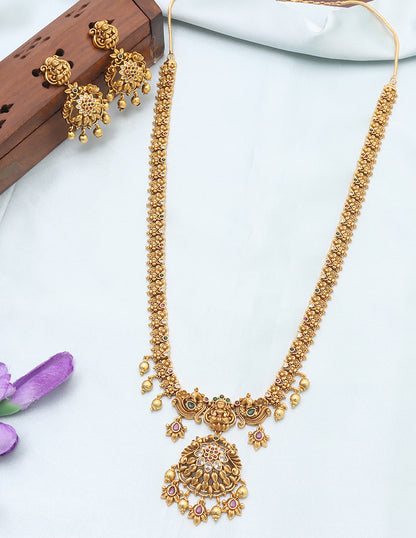 Designer Matt Antique Kempu Long Haaram