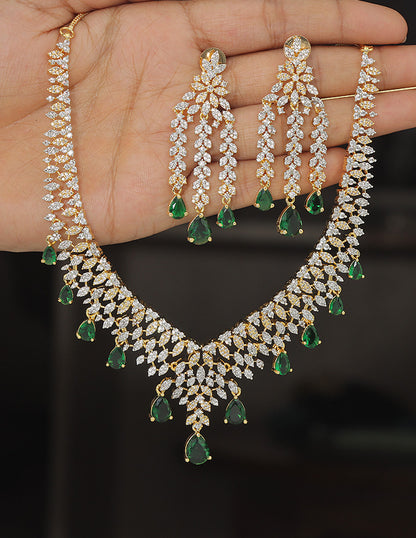 Designer Zirconia Crystal Elegance Necklace Set