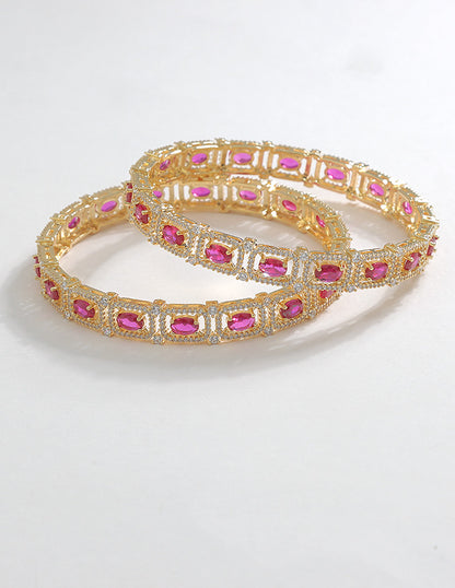 Designer Zirconia Ruby Radiance Bangle