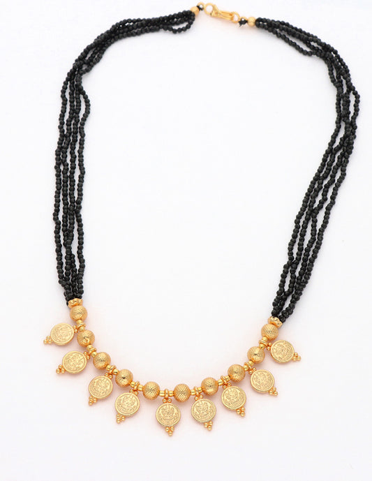 Antique Black Crystal Kasu Mangalsutra