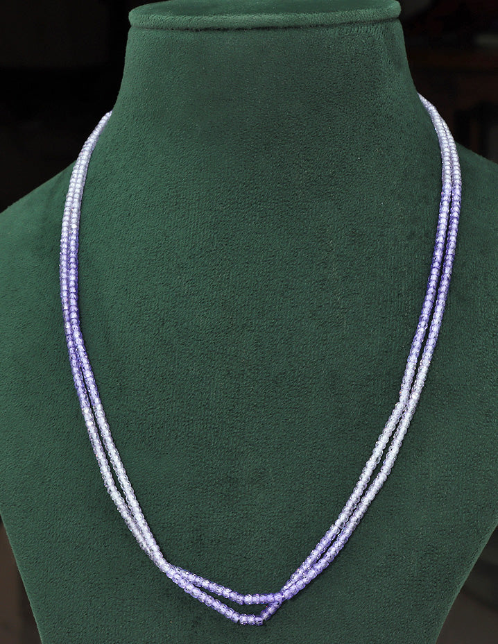 Designer 2-Lines Amethyst Cz Beads Mala