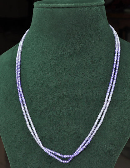 Designer 2-Lines Amethyst Cz Beads Mala