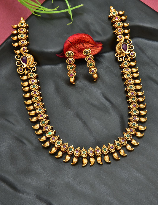 Antique Kempu Necklace Set