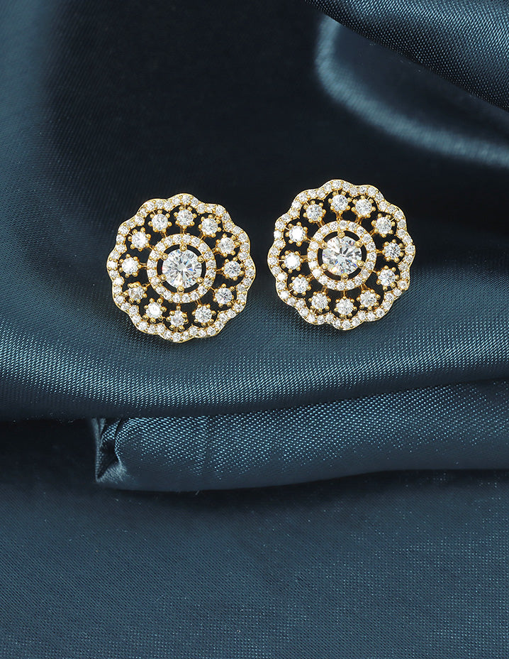 Designer Radiant Floral Stud Earrings