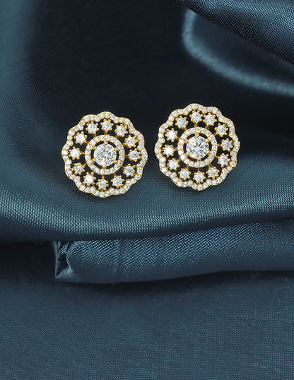 Designer Radiant Floral Stud Earrings