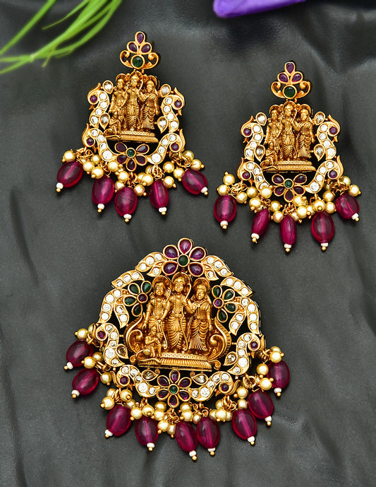 Ramparivar Zirconia Pendant Set 126622