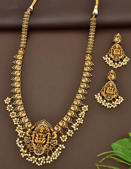 Antique Lakshmi Devi Long Necklace Set
