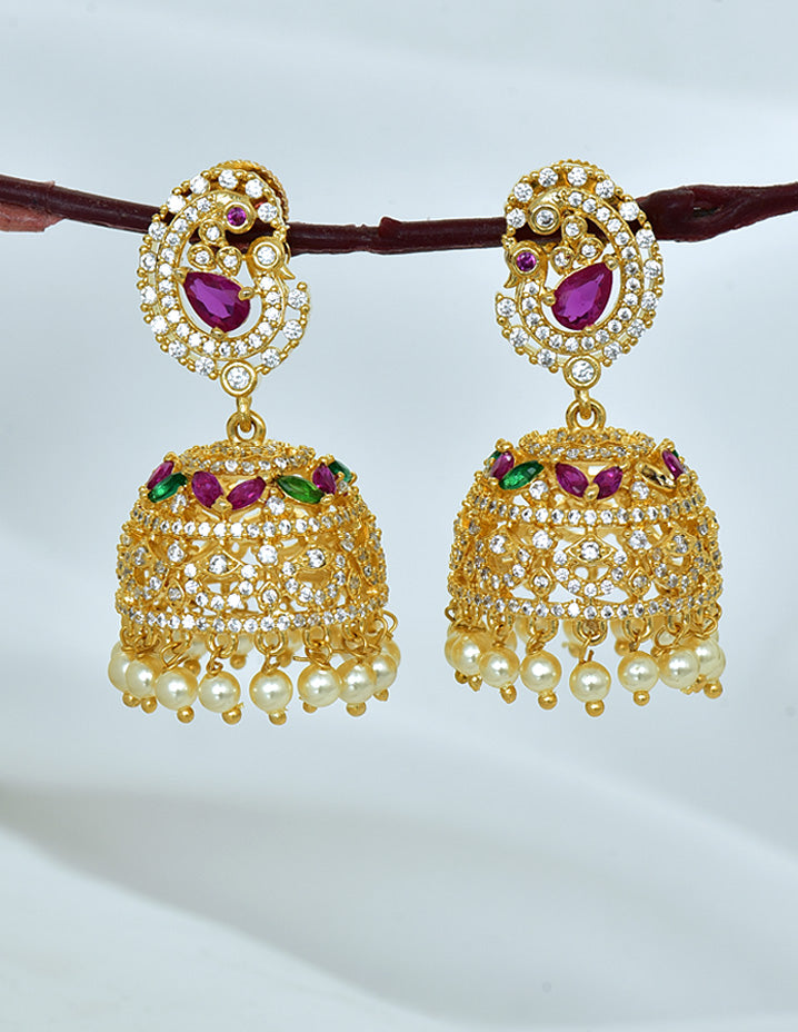 Designer Peacock Jhumka Earrings