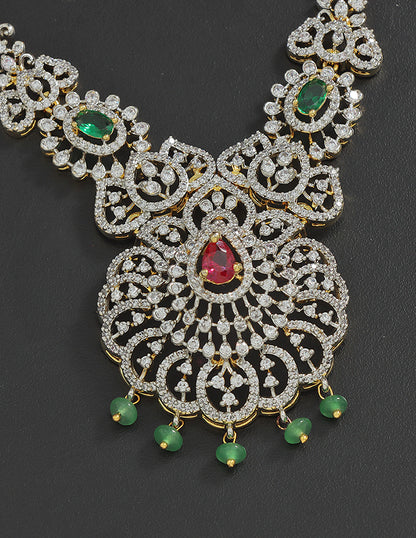 Designer GJ Polish Zirconia Necklace Set