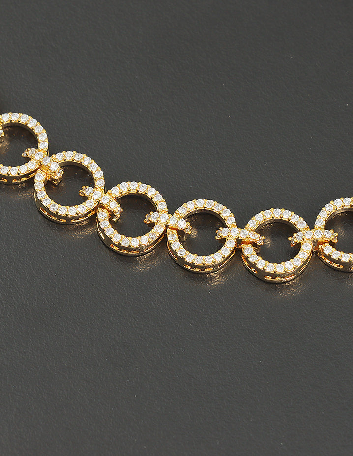 Designer Gold Polish Zirconia Necklace Set