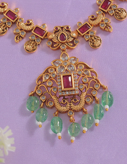 Designer Lakshmi Devi Matt Necklace Set