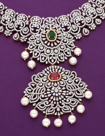 Designer GJ Polish Zirconia Necklace Set