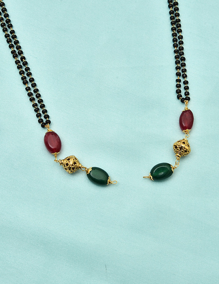Designer Black Bead Pendent Attachable Mangalsutra Combo