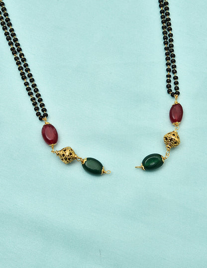 Designer Black Bead Pendent Attachable Mangalsutra Combo