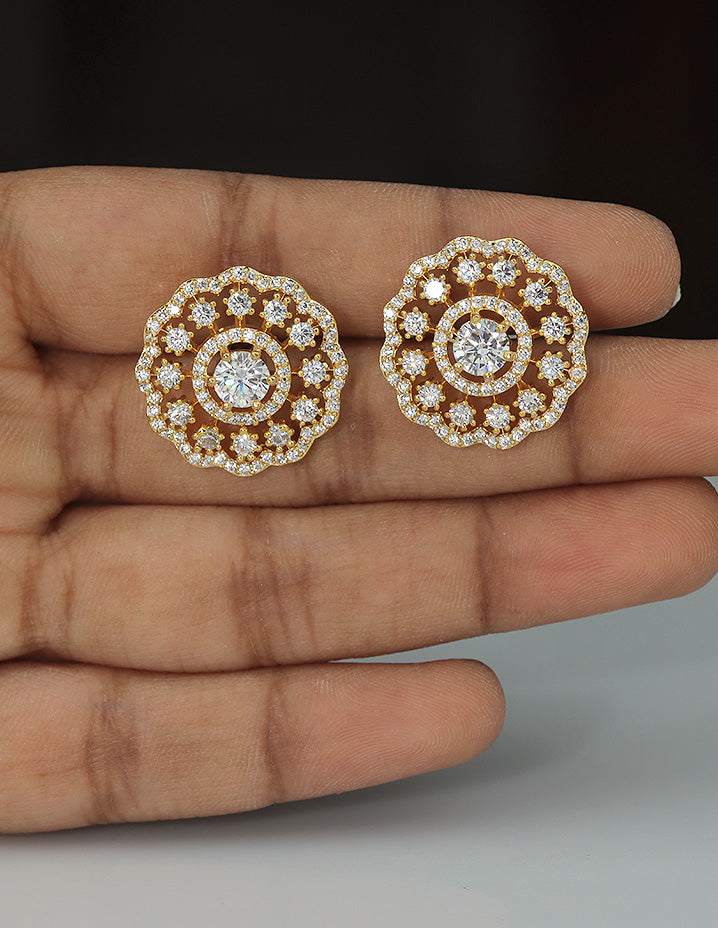 Designer Radiant Floral Stud Earrings