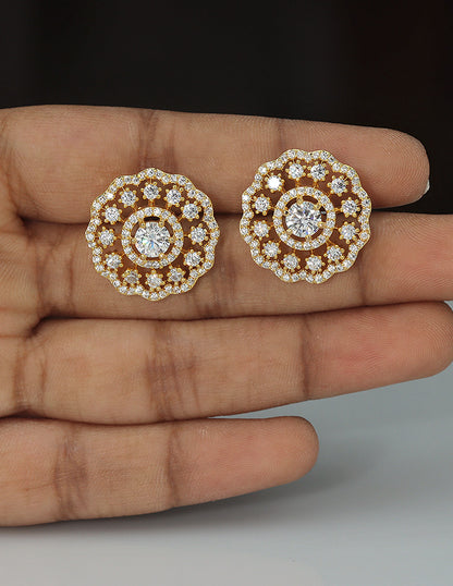 Designer Radiant Floral Stud Earrings