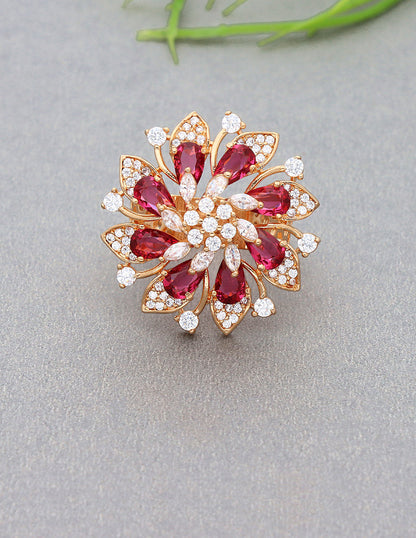 Zirconia Gold Polish Finger Ring